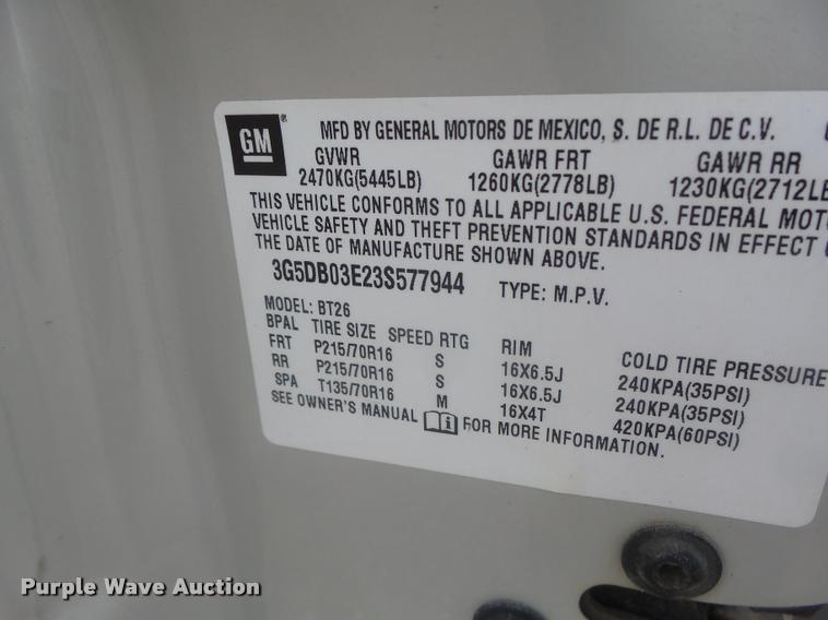 image for item DB5810 2003 Buick Rendezvous SUV