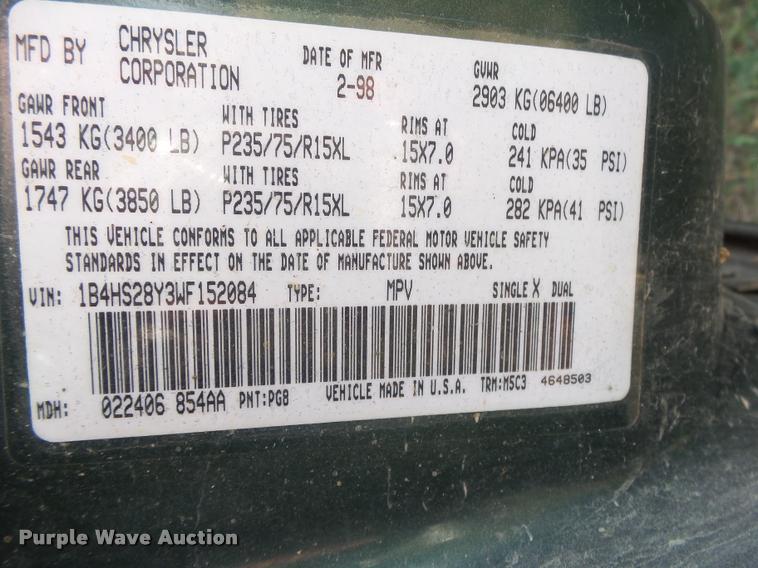 image for item DB7442 1998 Dodge Durango SUV