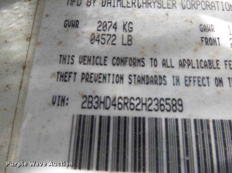 image for item DB7447 2002 Dodge Intrepid SE