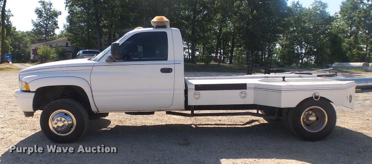 image for item DB7451 1998 Dodge Ram 3500 flatbed pickup truck