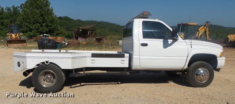 image for item DB7451 1998 Dodge Ram 3500 flatbed pickup truck