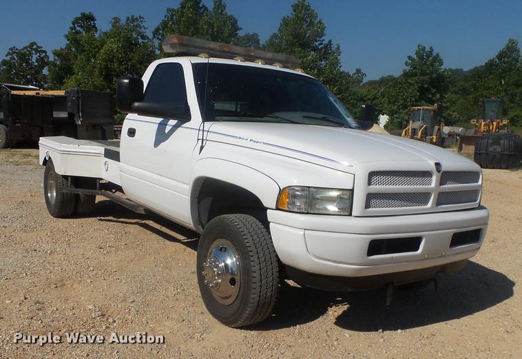 image for item DB7451 1998 Dodge Ram 3500 flatbed pickup truck