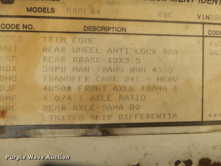 image for item DB7451 1998 Dodge Ram 3500 flatbed pickup truck