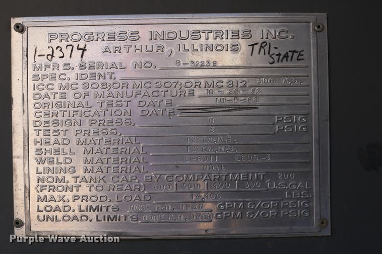 image for item DB9323 1983 Ford F800 fuel truck