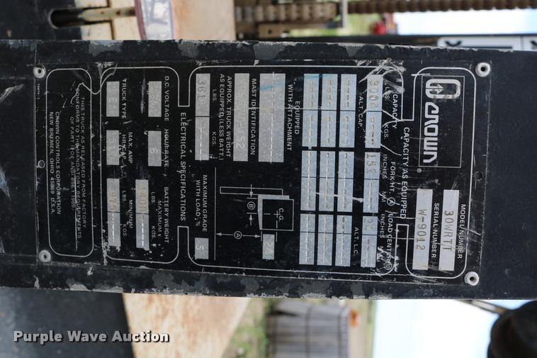 image for item DB9376 Crown 30WRTT forklift