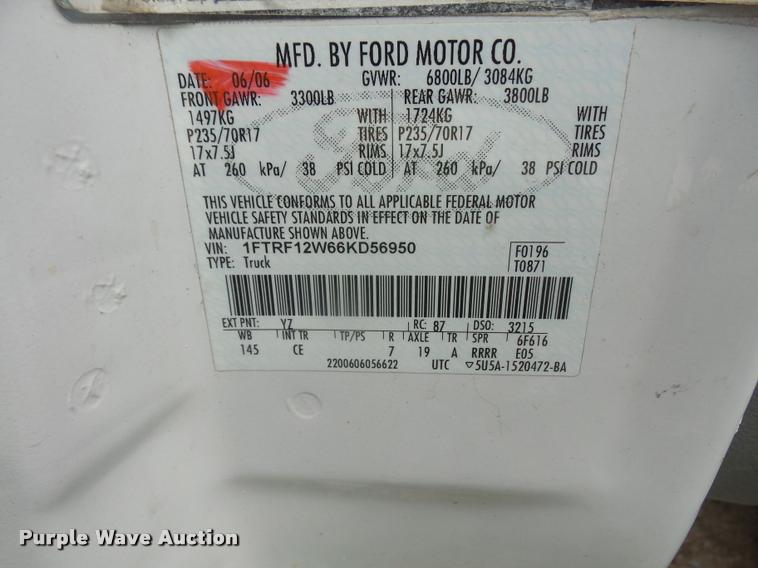 image for item DC5480 2006 Ford F150 pickup truck