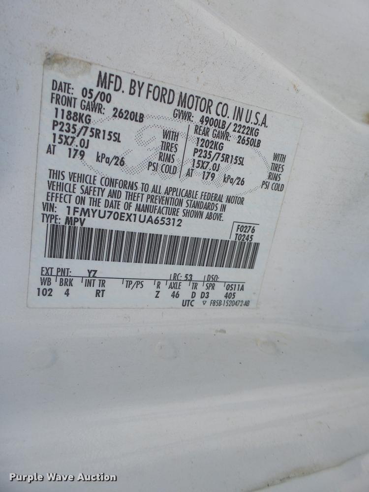 image for item DF9345 2001 Ford Explorer SUV