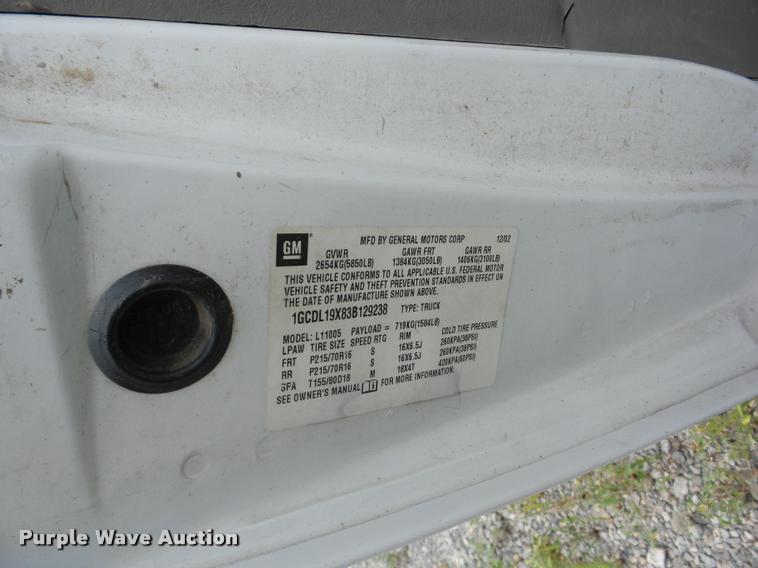 image for item K6461 2003 Chevrolet Astro Cargo van