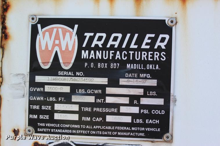 image for item L3178 1998 WW enclosed cargo trailer