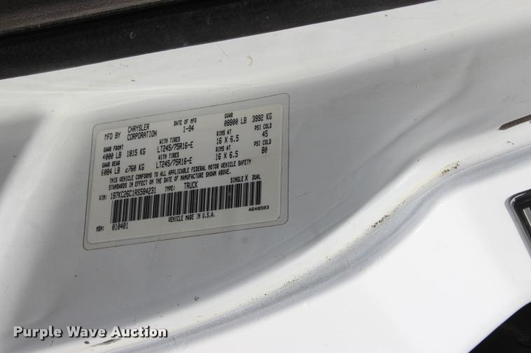 image for item L3194 1994 Dodge Ram 2500 flatbed pickup truck