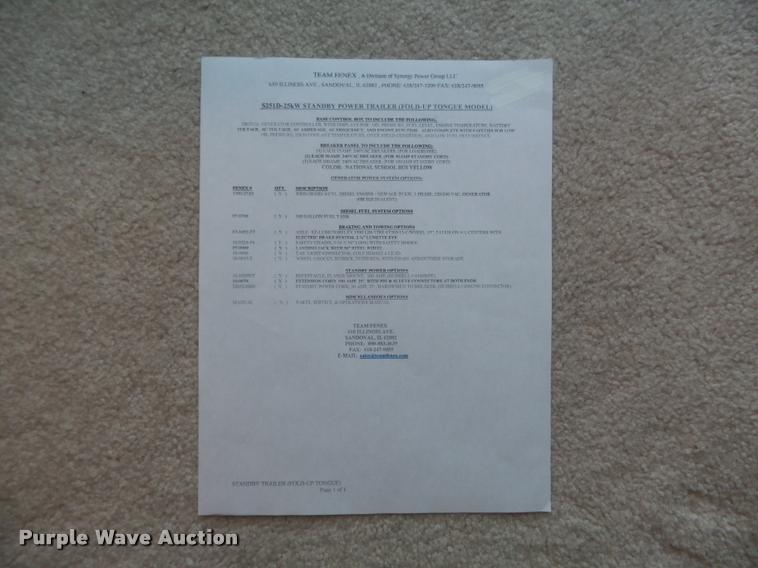 image for item CC9594 2015 Team Fenex S251JD generator