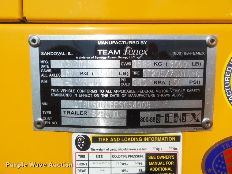 image for item CC9594 2015 Team Fenex S251JD generator