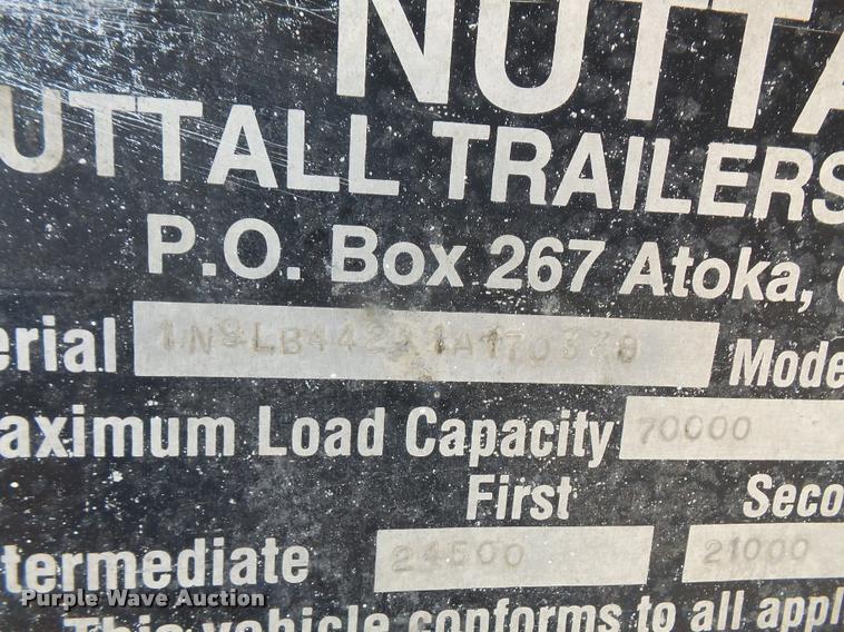 image for item DA1721 2001 Nuttall 235LBPS drop deck equipment trailer