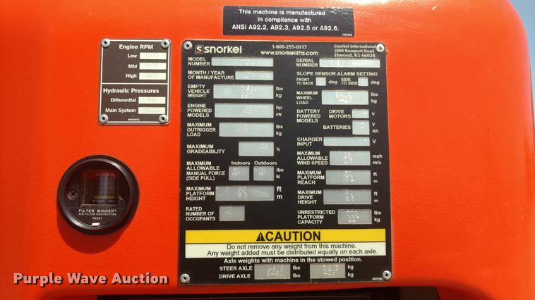 image for item DA5655 2014 Snorkel TB60 boom lift