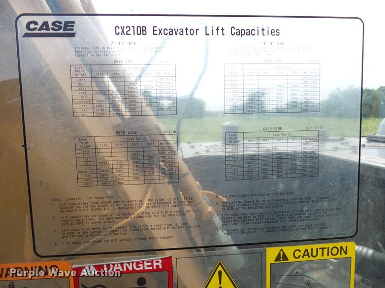image for item DB4117 2008 Case CX210B excavator