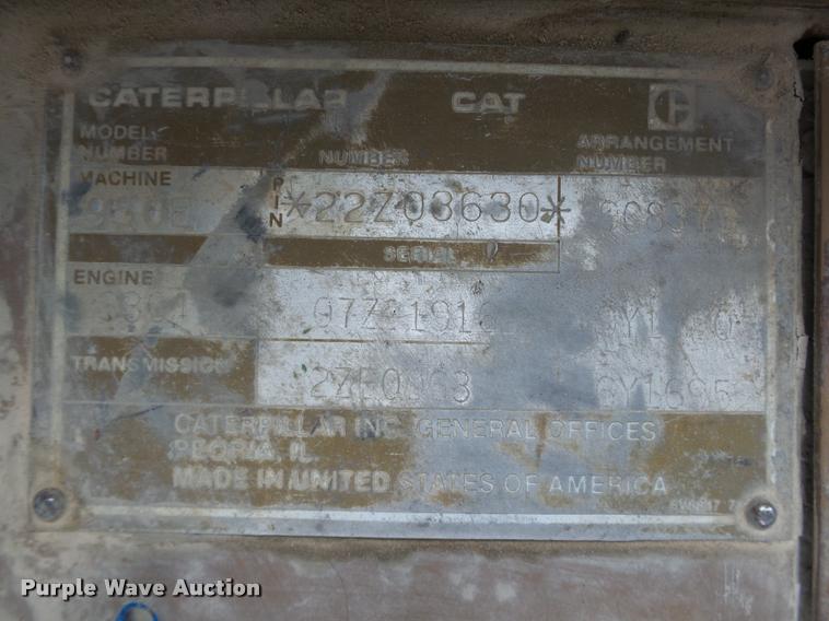 image for item DB4726 1988 Caterpillar 950E wheel loader