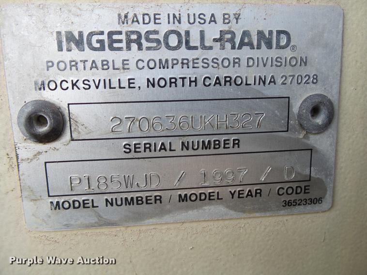 image for item DB7436 Ingersoll Rand PL85WJD air compressor