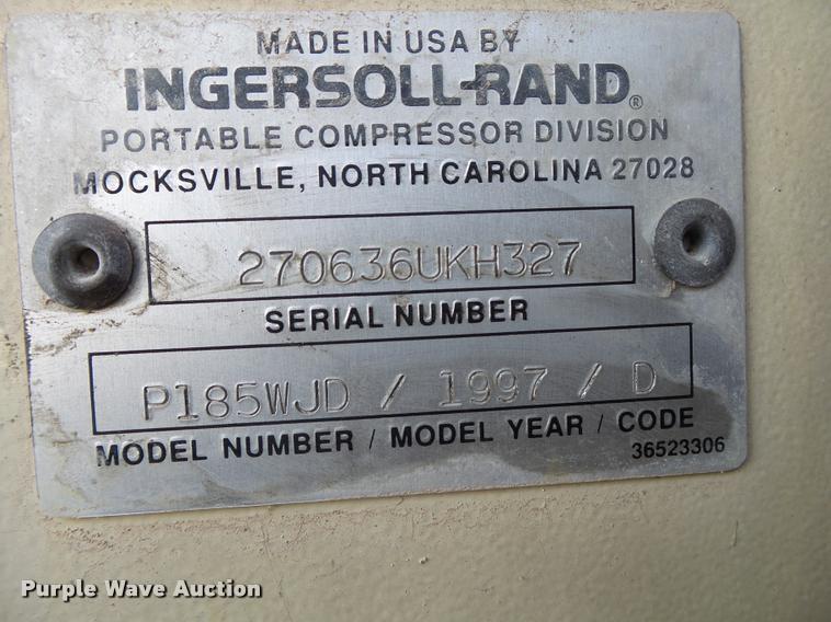 image for item DB7436 Ingersoll Rand PL85WJD air compressor