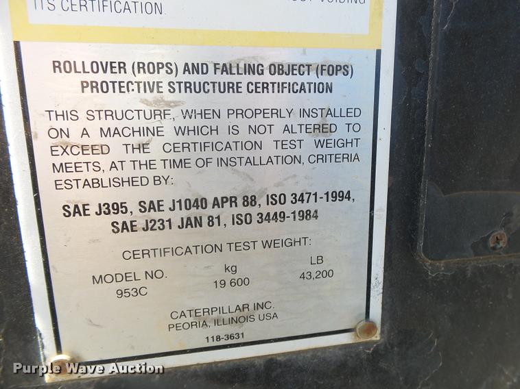 image for item DB7450 2000 Caterpillar 953C track loader