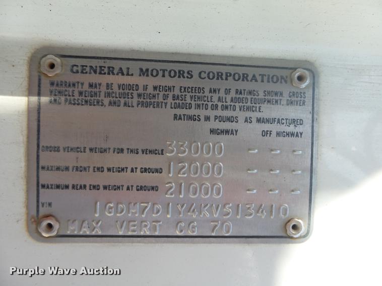 image for item DB7460 1989 GMC TopKick 7000 bucket truck