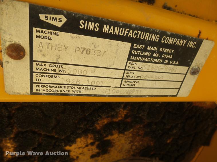 image for item DH9692 Sims Athey P76337 loader tractor