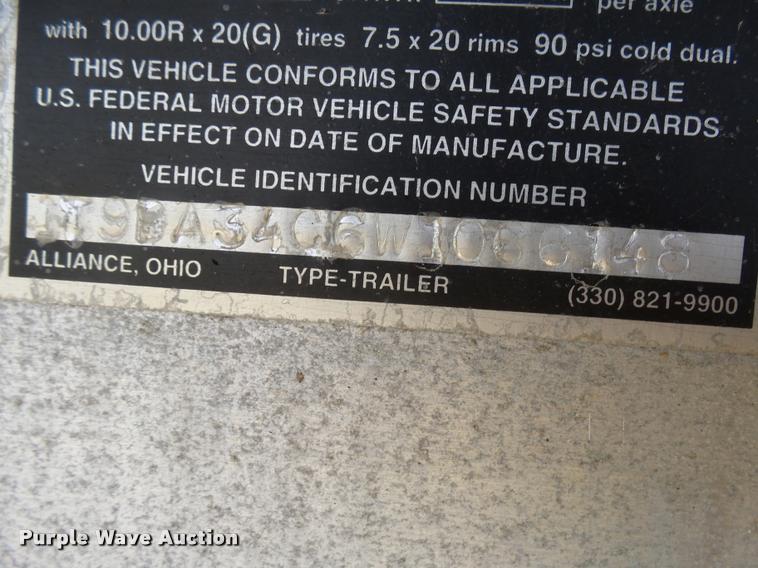 image for item DH9693 1998 Trailstar ST end dump trailer