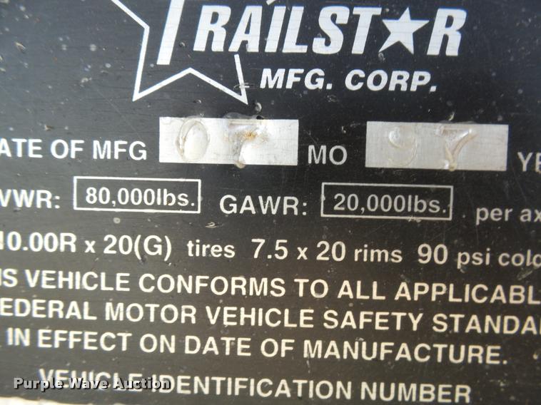 image for item DH9693 1998 Trailstar ST end dump trailer