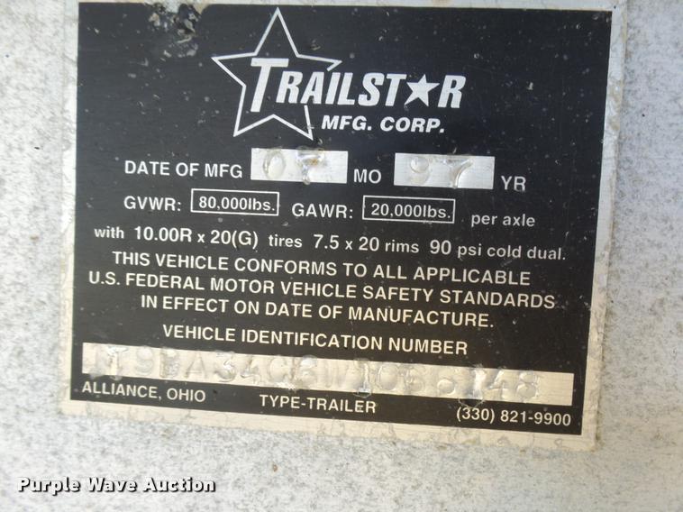 image for item DH9693 1998 Trailstar ST end dump trailer