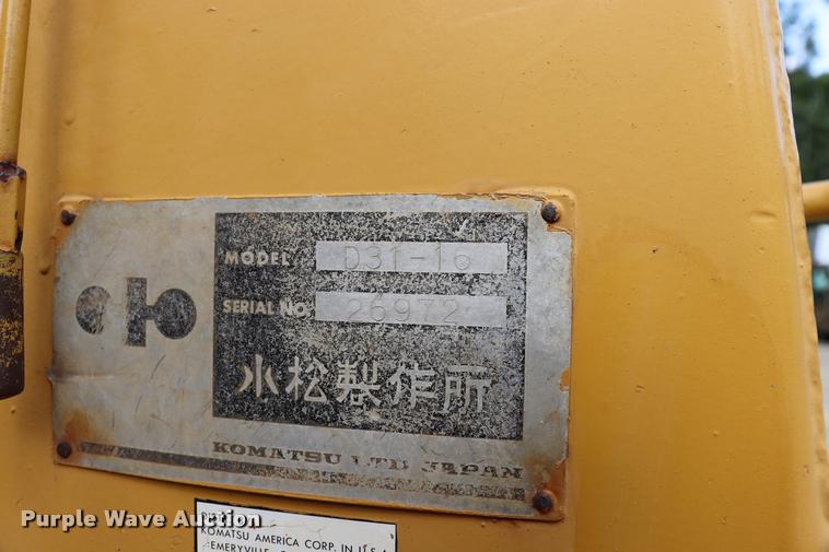 image for item DK9538 1972 Komatsu D31A dozer