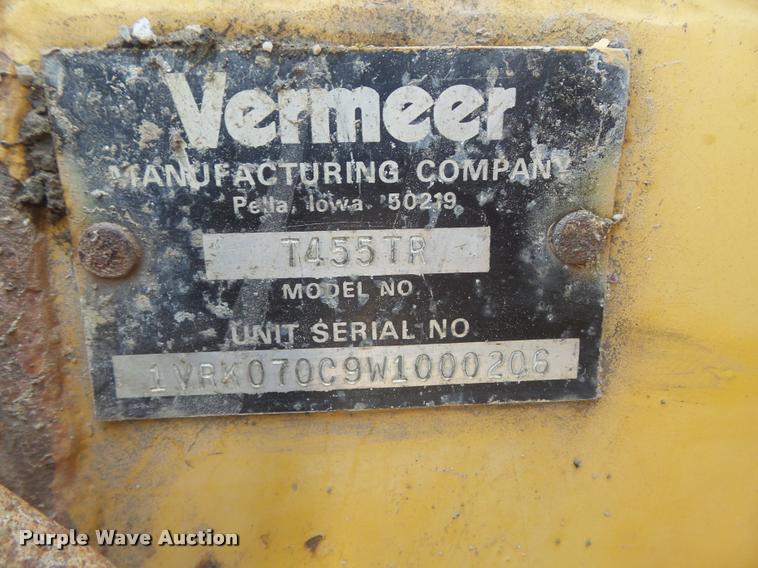 image for item K7530 1998 Vermeer T455 Trencher