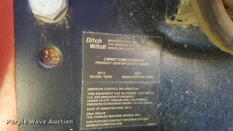 image for item L1511 2013 Ditch Witch RT95 trencher
