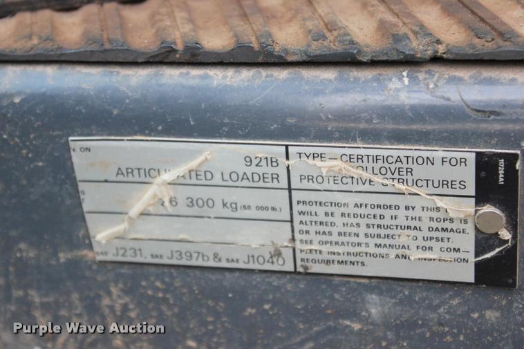 image for item L3208 1998 Case 921B wheel loader