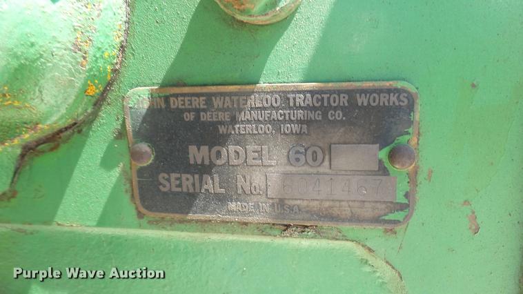 image for item DB3428 John Deere 60 tractor