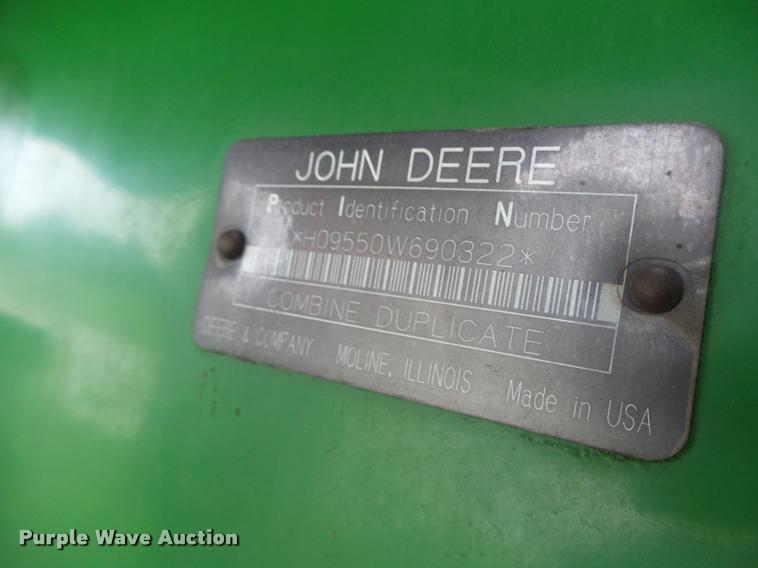 image for item DB5829 2001 John Deere 9550 RWA combine