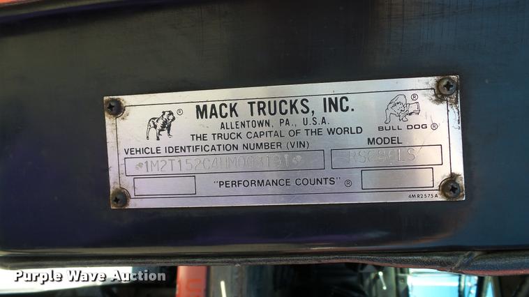 image for item DA1185 1987 Mack RS686LS dump truck