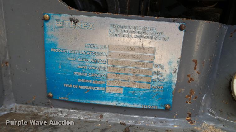 image for item DA1188 2007 Terex TA30 haul truck