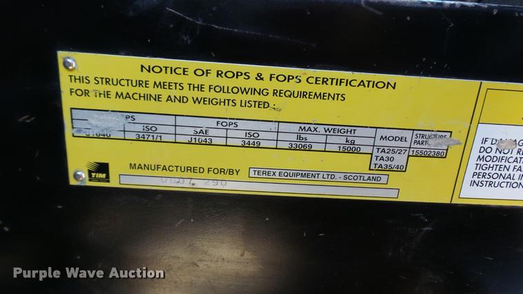 image for item DA1190 2006 Terex TA30 haul truck