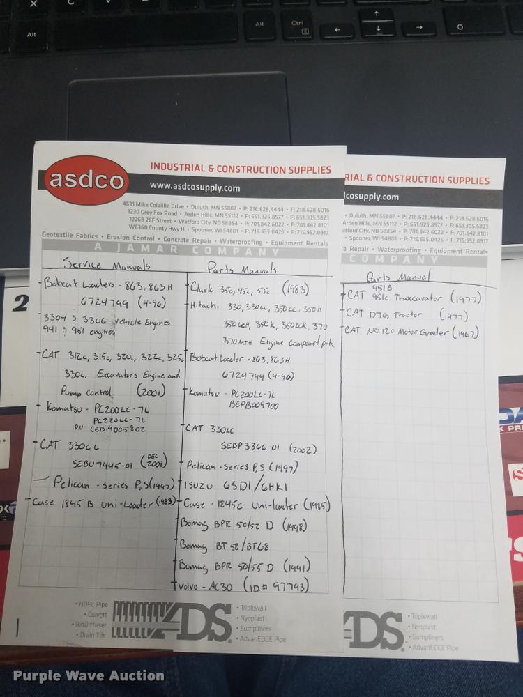 image for item G1364 Service and parts manuals