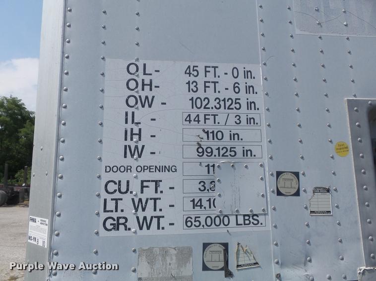 image for item K7500 1995 Pine dry van trailer