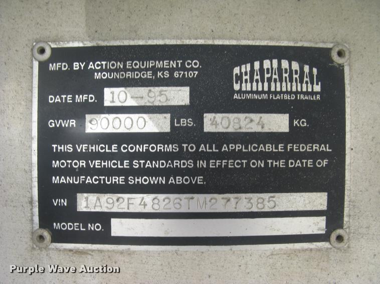 image for item L2304 1996 Chaparral flatbed trailer