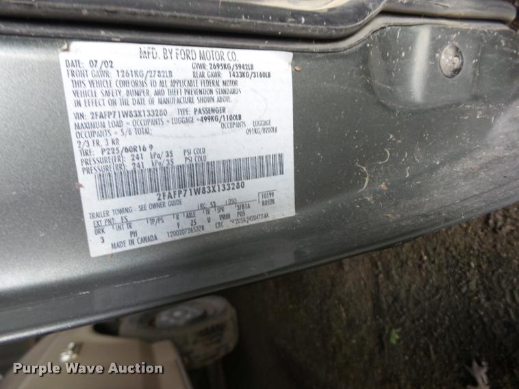 image for item BI9599 2003 Ford Crown Victoria Police Interceptor