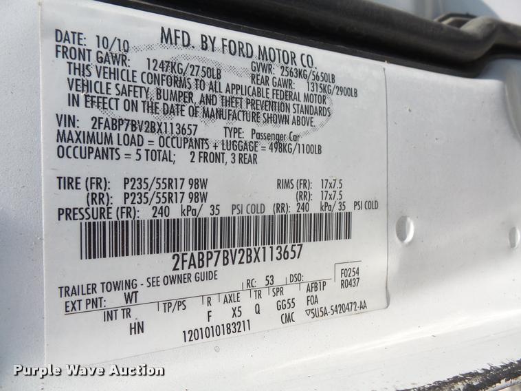 image for item DA1673 2011 Ford Crown Victoria Police Interceptor