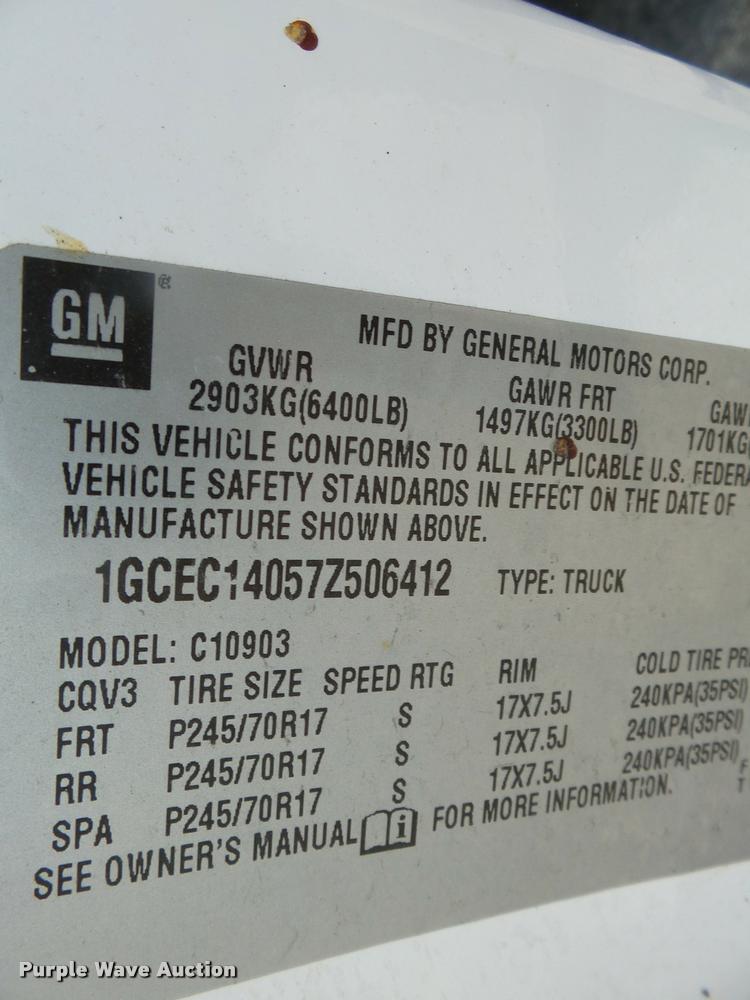 image for item DA2360 2007 Chevrolet Silverado 1500 pickup truck