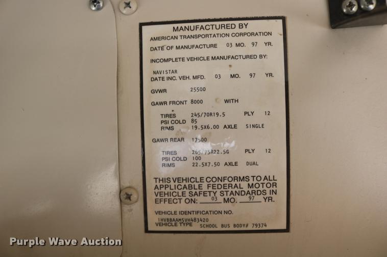 image for item DB9292 1997 International 3800 school bus