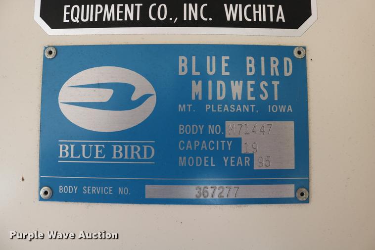 image for item DB9294 1995 Chevrolet G30 Blue Bird school bus