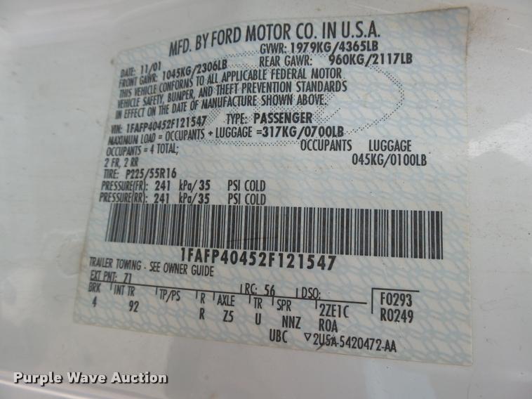 image for item DC3936 2002 Ford Mustang