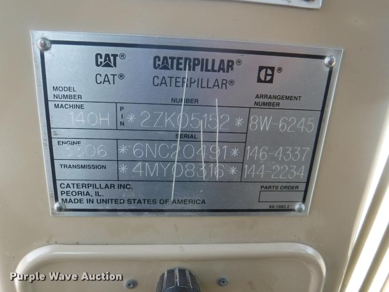 image for item DC5448 2000 Caterpillar 140H motor grader