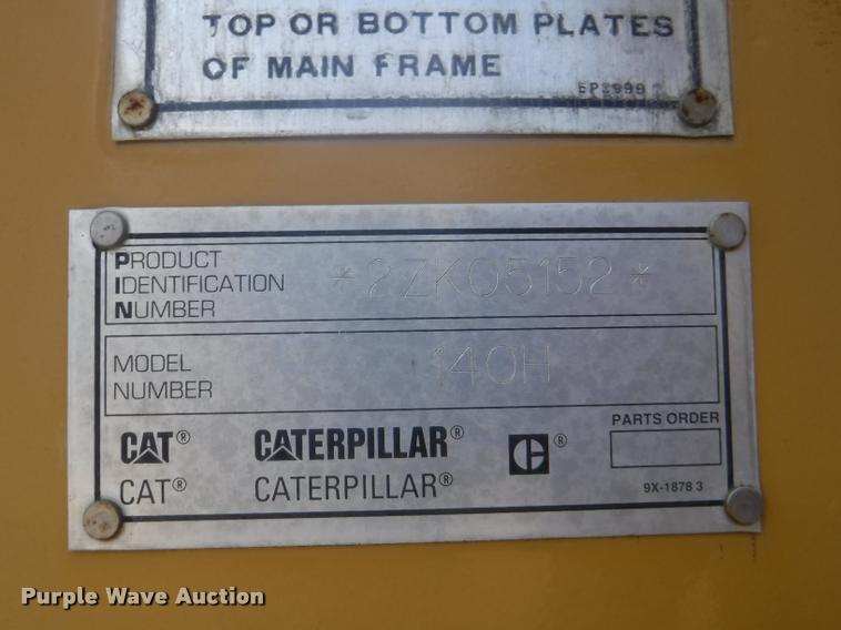 image for item DC5448 2000 Caterpillar 140H motor grader