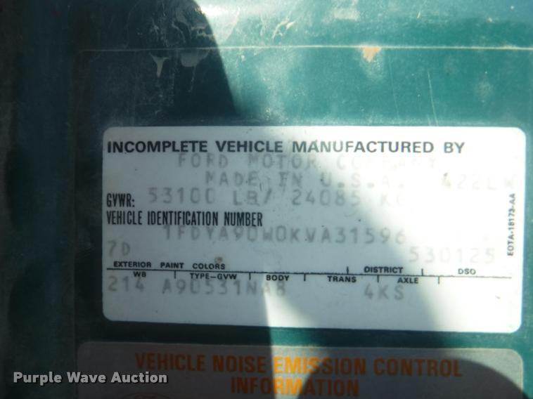 image for item DC5451 1989 Ford LTL9000 dump truck