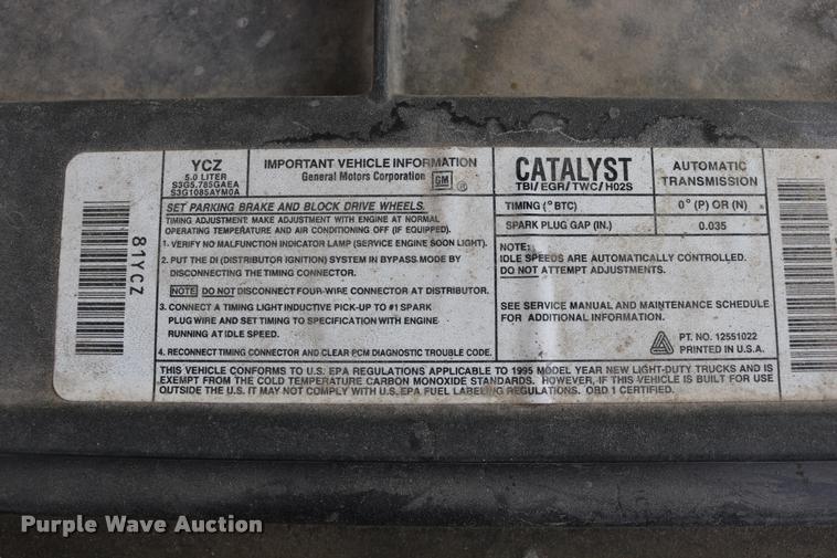 image for item DD0248 1995 Chevrolet Cheyenne 1500 pickup truck